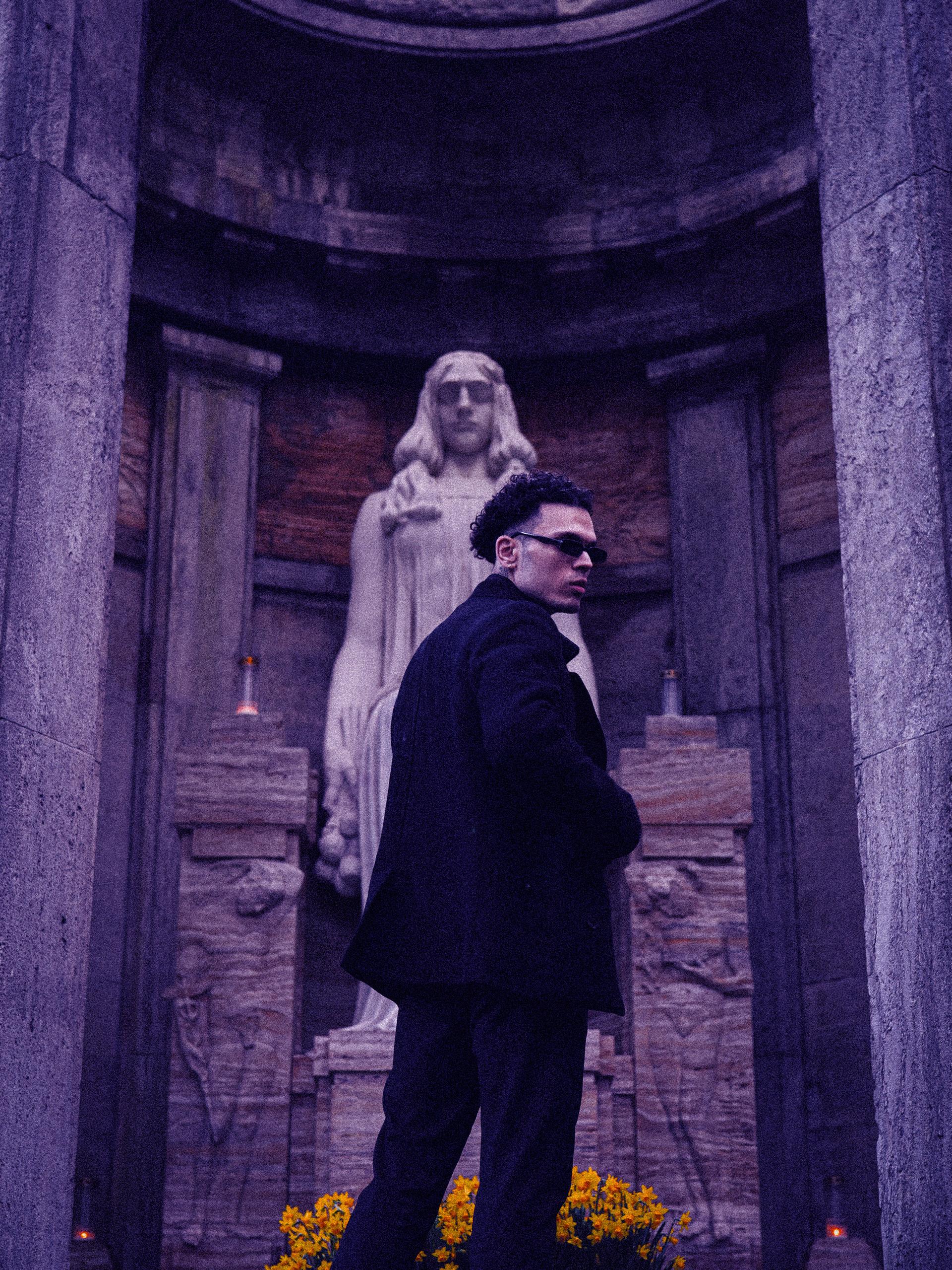 elegant pose at a shrine